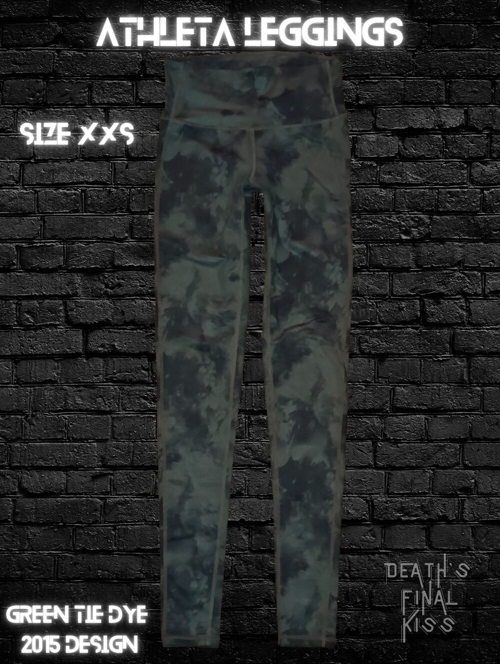 Athleta Green Tie Dye High Rise Full Length Leggings Roller Derby Lifting Dance